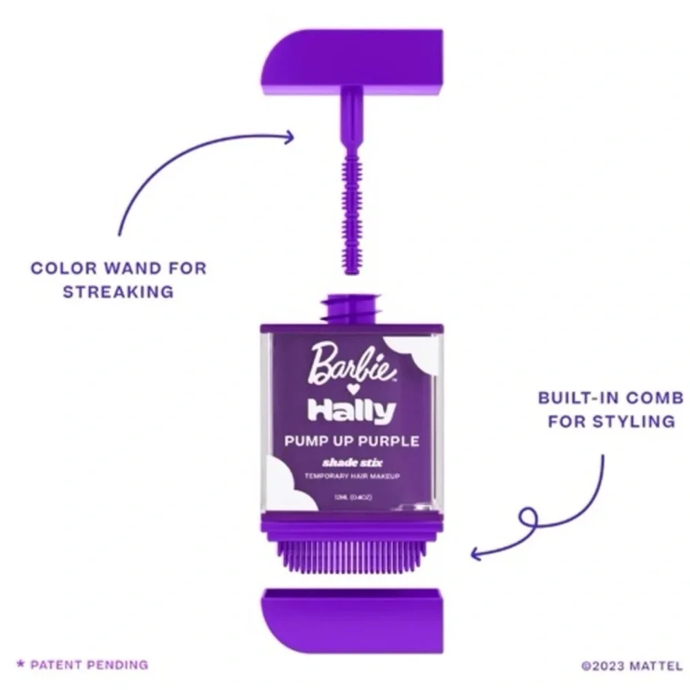 NEW Hally x Barbie Shade Stix Temporary Hair Makeup in Pump Up Purple Full Size